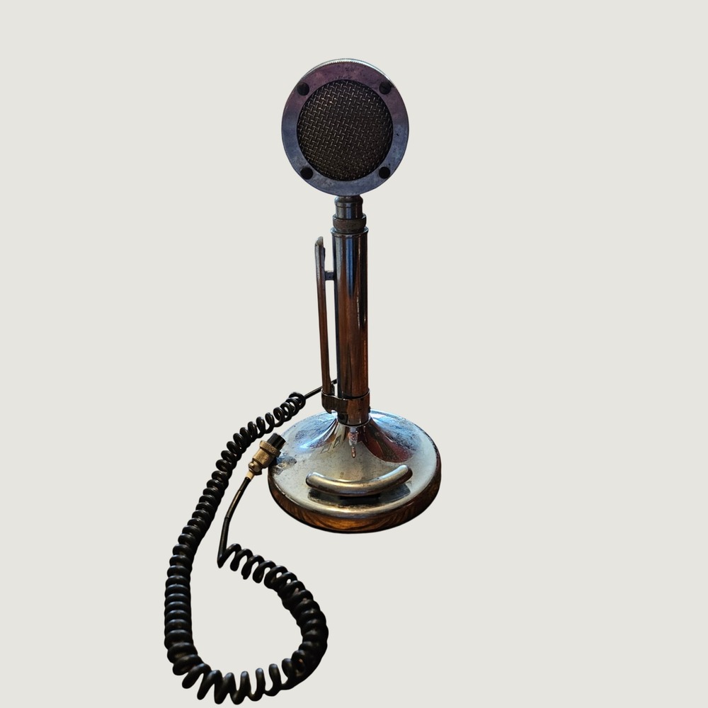 Vintage Astatic D-104 Silver Eagle Desk Microphone 4-Pin Chrome
